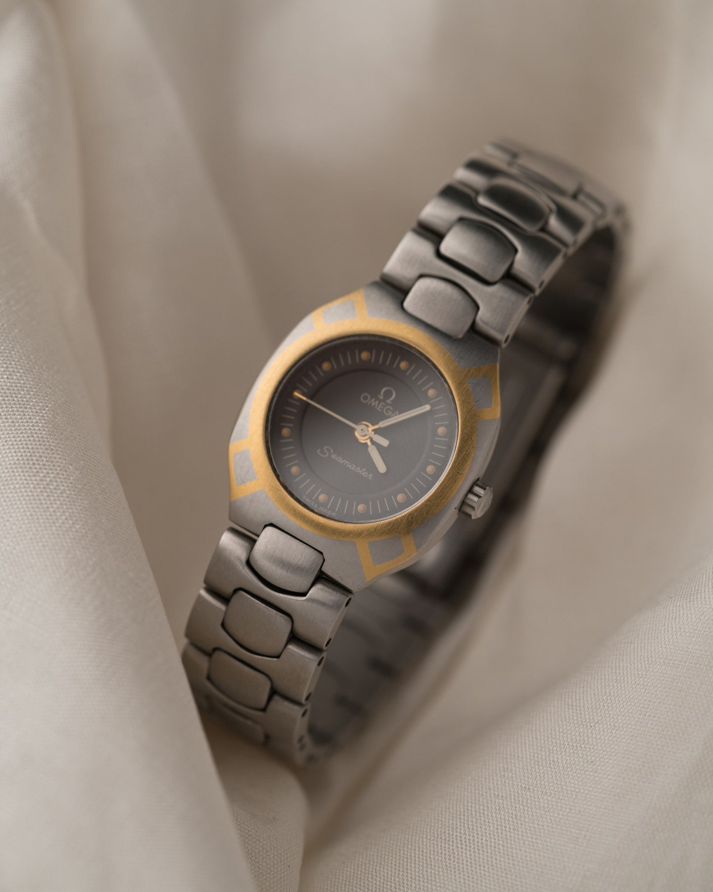 Vintage 1990 Omega Seamaster Polaris in 18k YG/SS