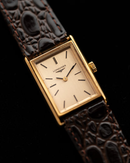 1970s Vintage Longines Gold Rectangle