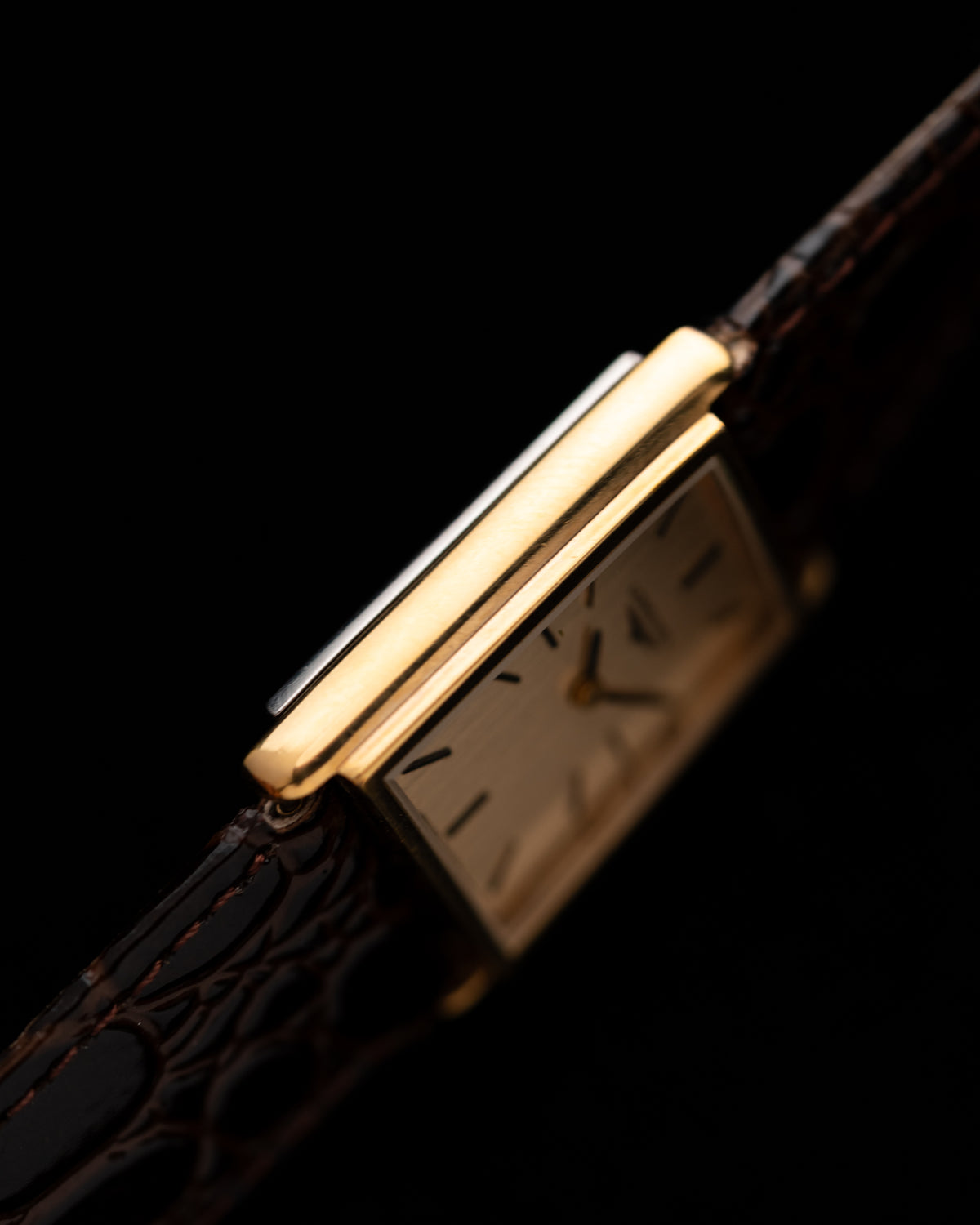 1970s Vintage Longines Gold Rectangle