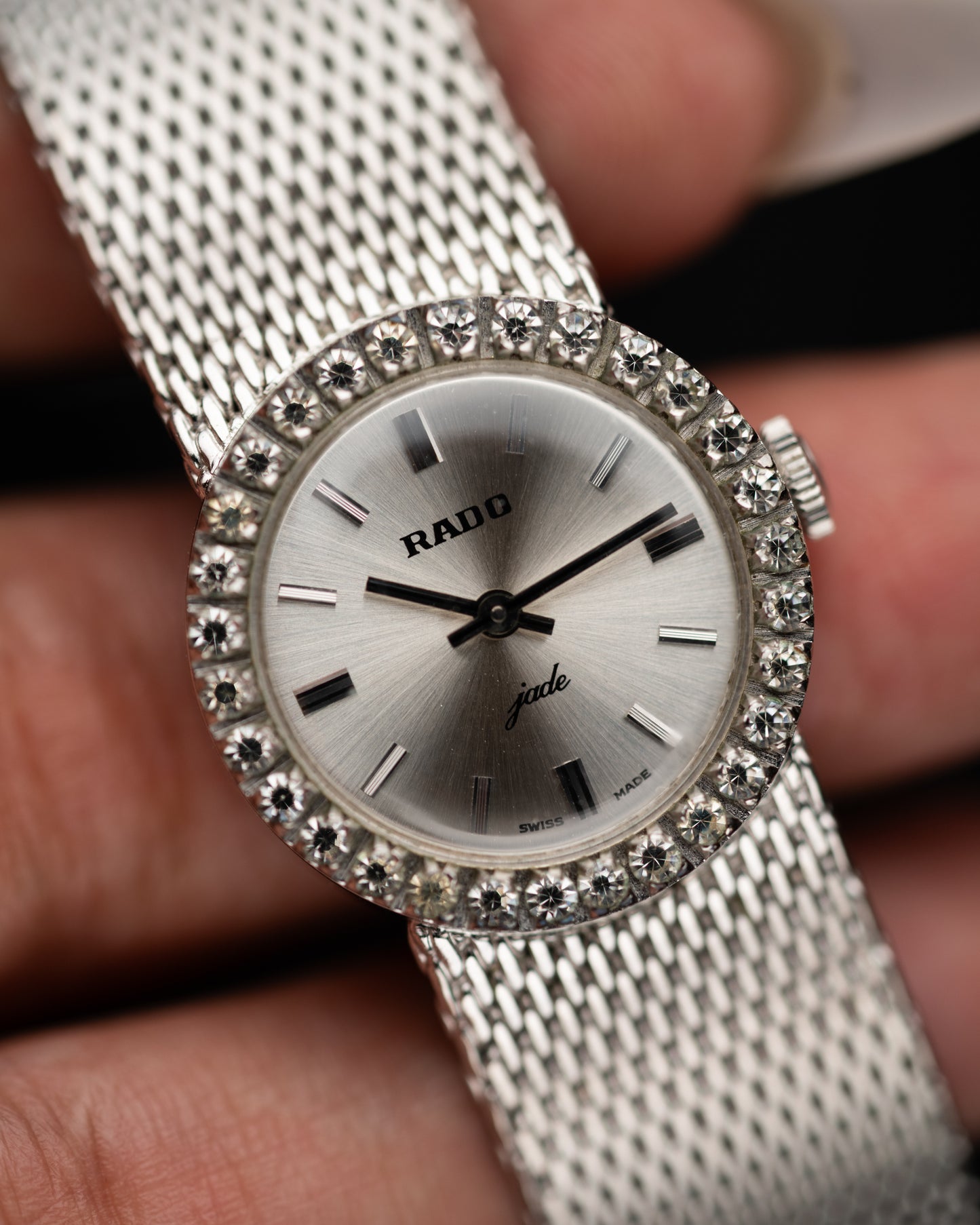1970s Rado Jade Diamond Bezel