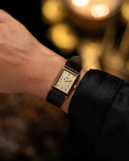 1970s Vintage Longines Gold Rectangle