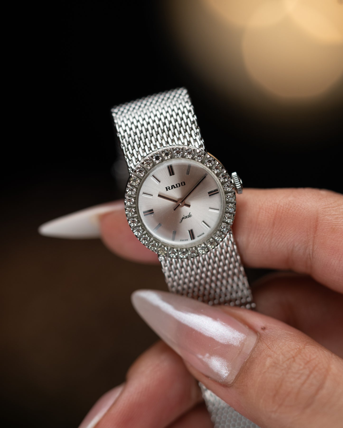 1970s Rado Jade Diamond Bezel