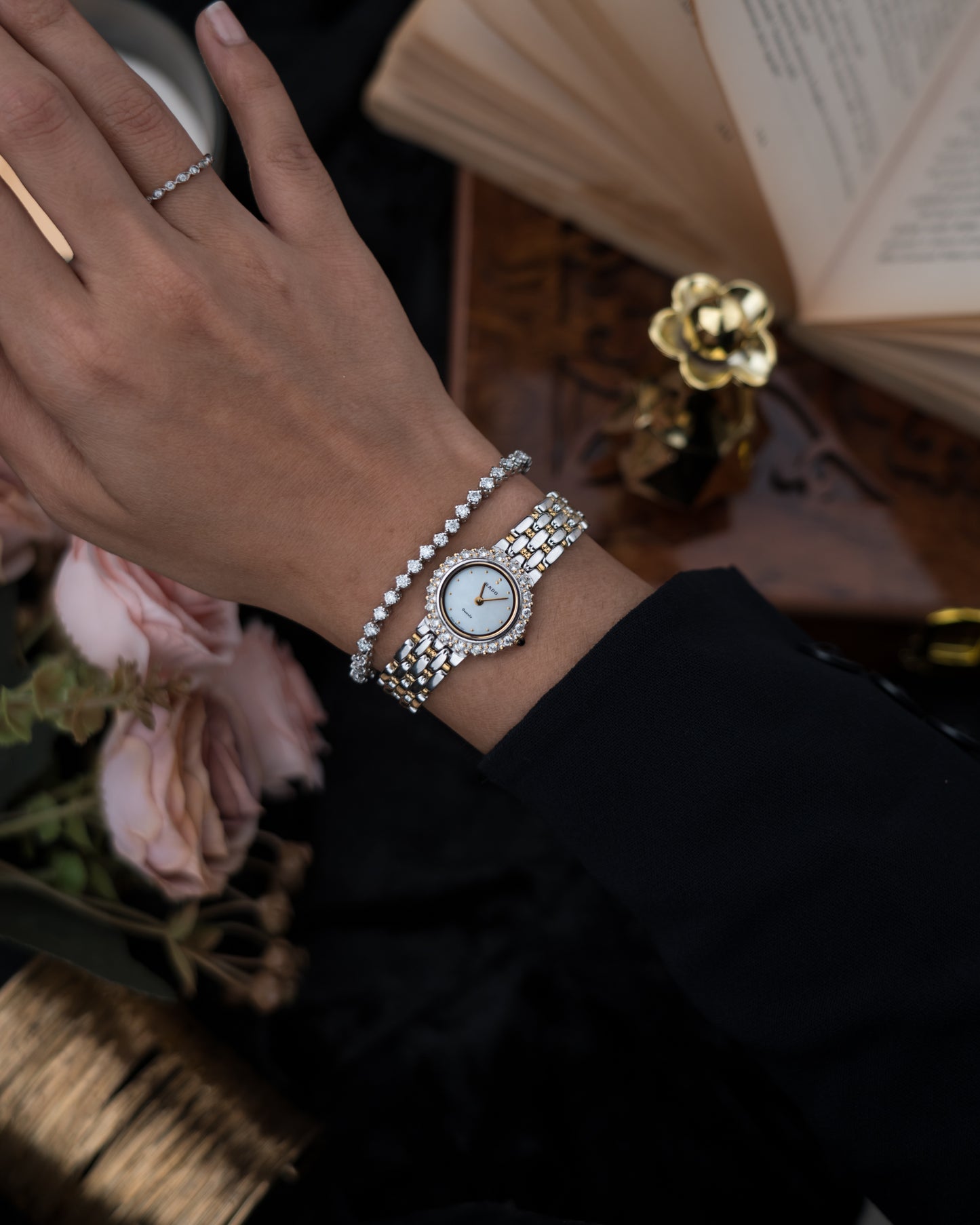 1990s Vintage Rado Diamond Bezel