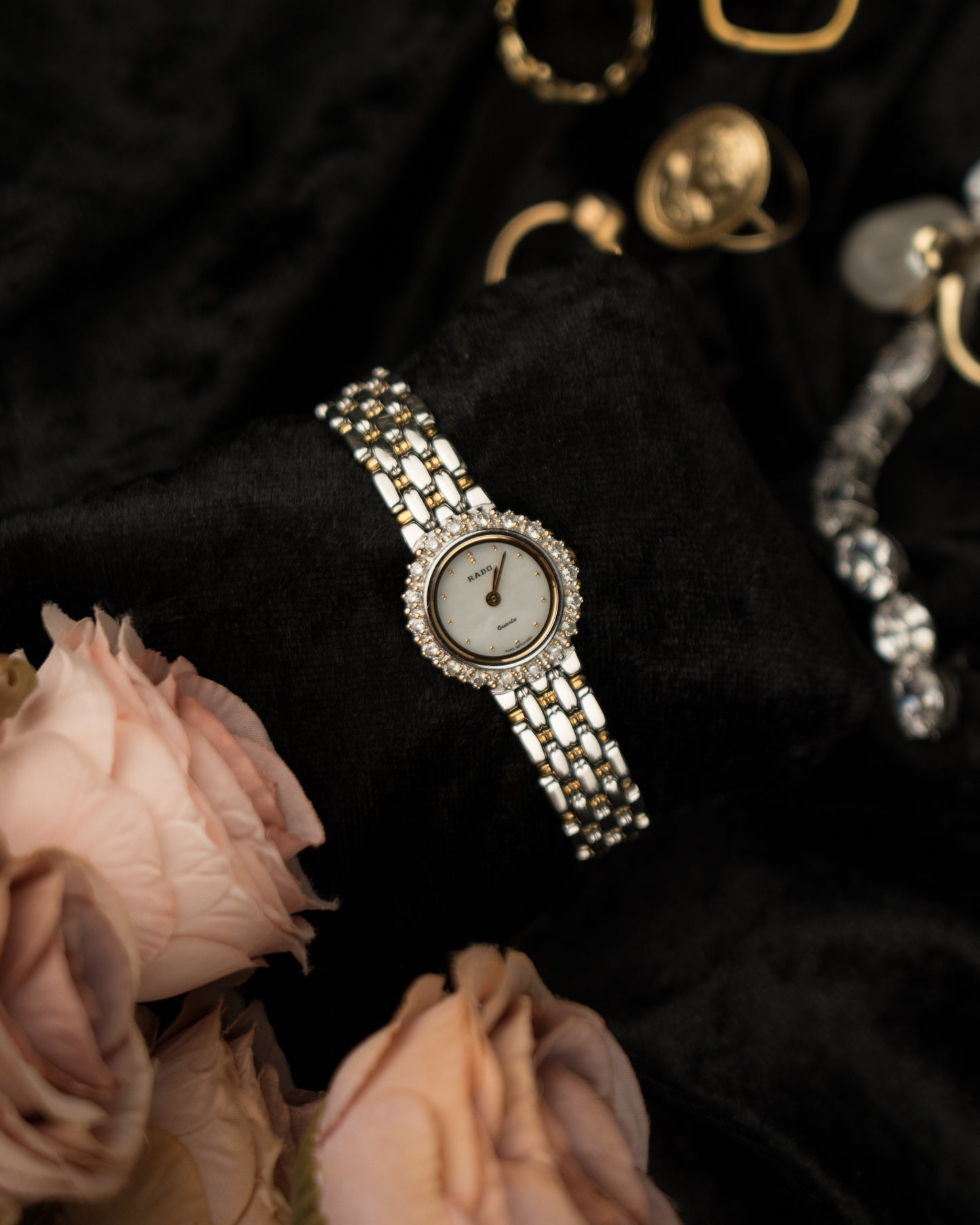 1990s Vintage Rado Diamond Bezel