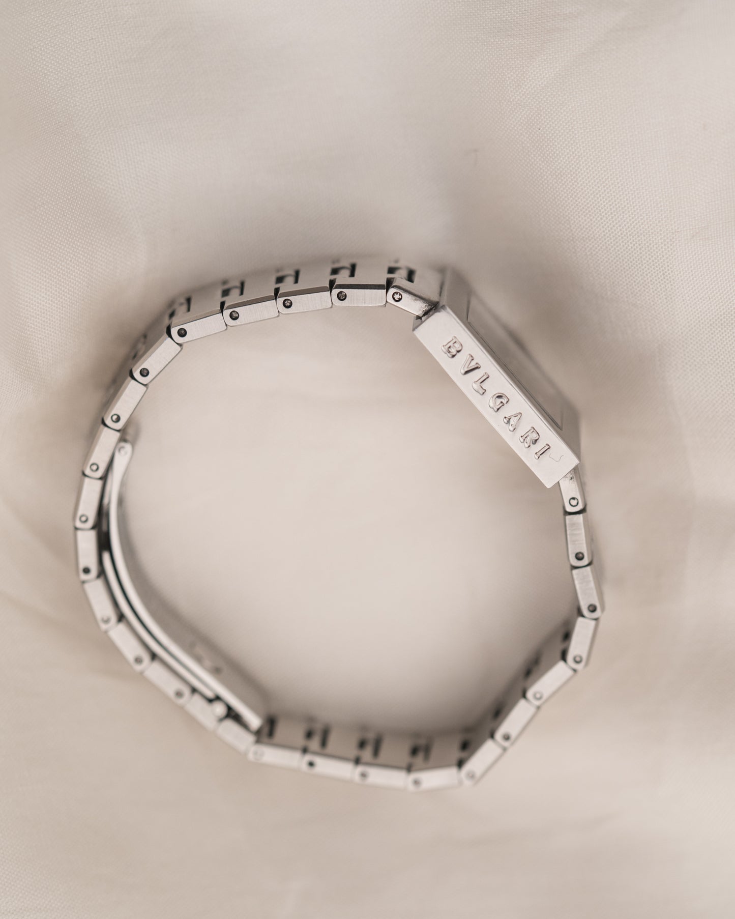 1990s Vintage Bvlgari Quadrato in Stainless Steel