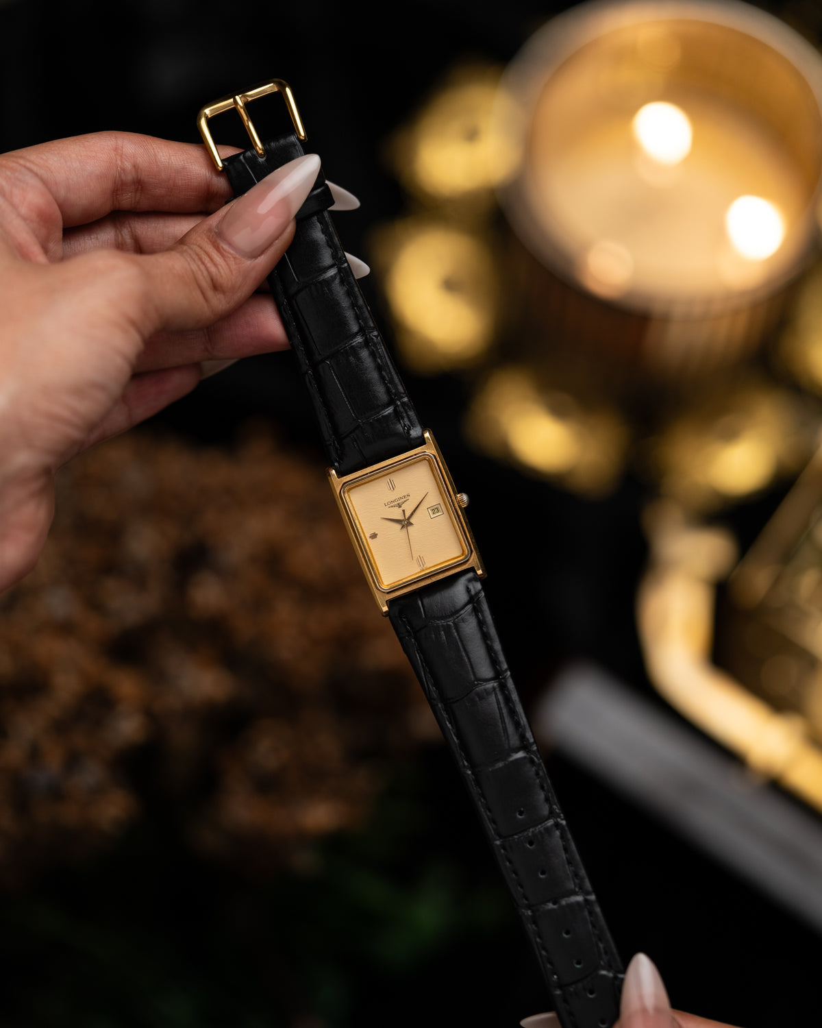 1980s Vintage Longines Champagne Bark Dial