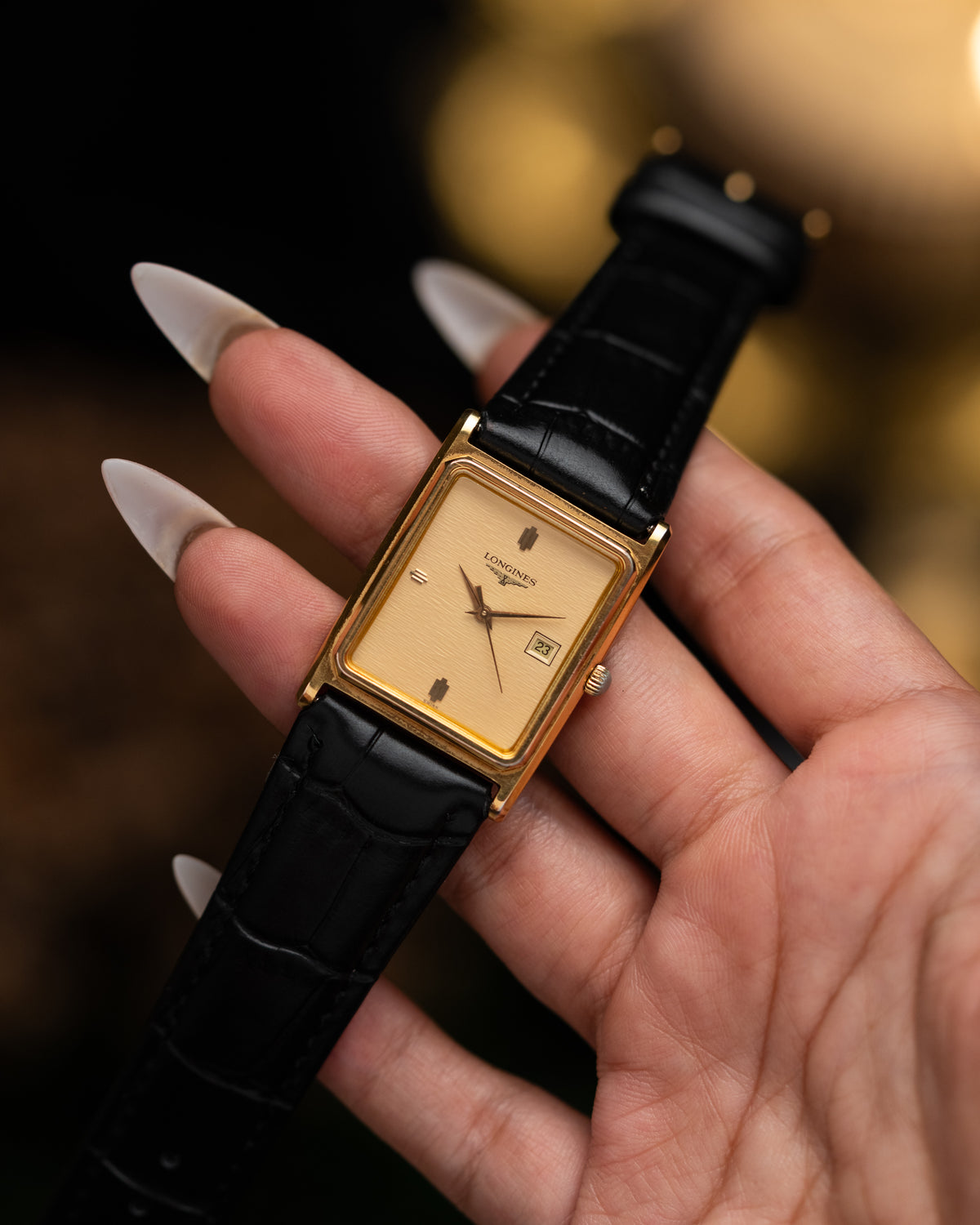 1980s Vintage Longines Champagne Bark Dial