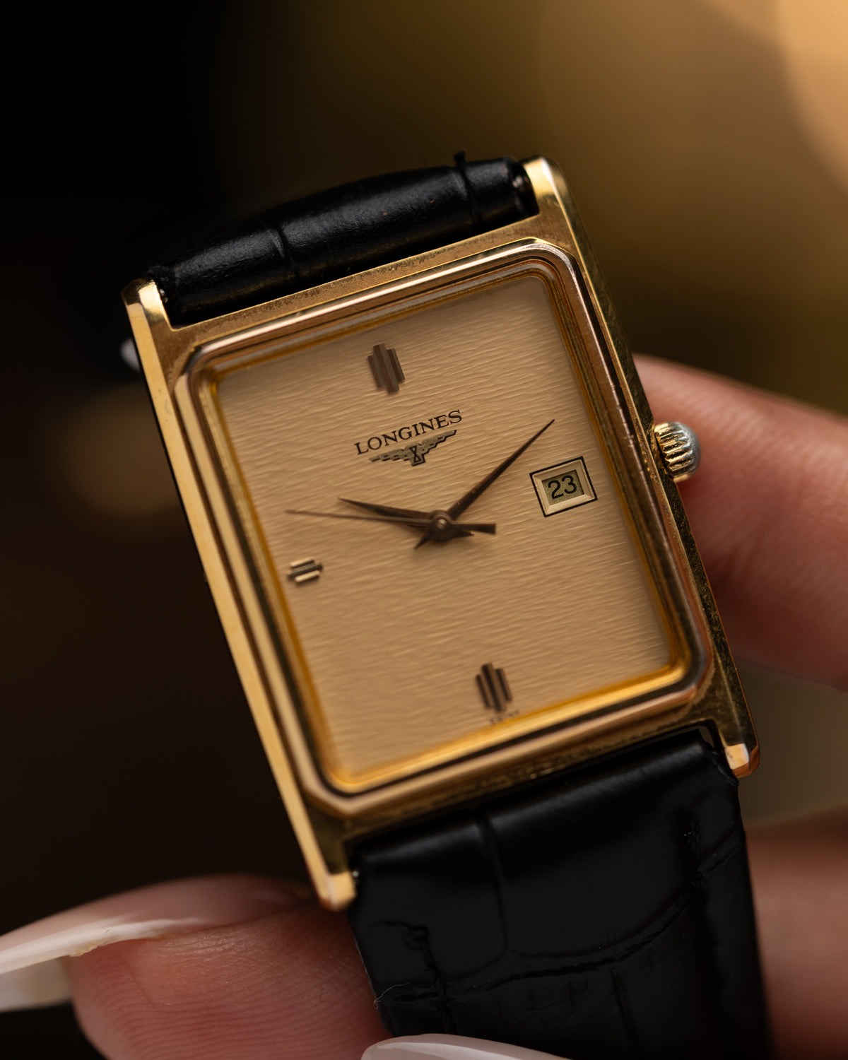 1980s Vintage Longines Champagne Bark Dial