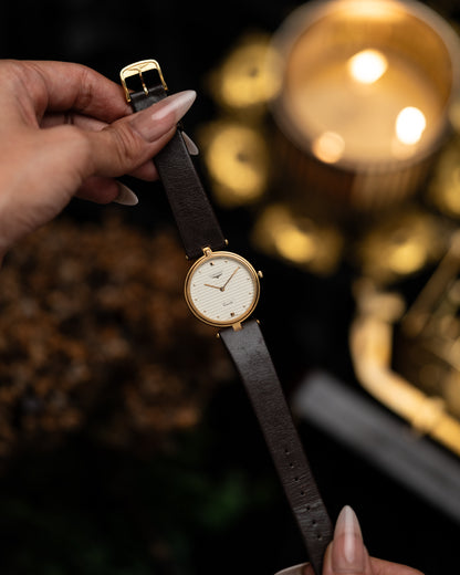 1980s Vintage Longines Ribbed Dial