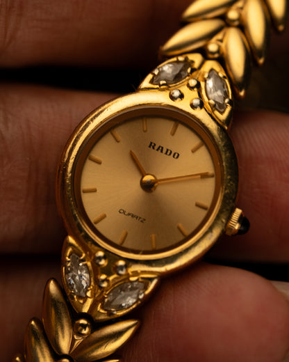 1980s Rado Gold Leaf Bracelet