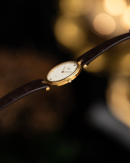 1980s Vintage Longines Ribbed Dial