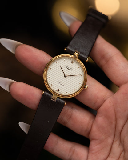 1980s Vintage Longines Ribbed Dial