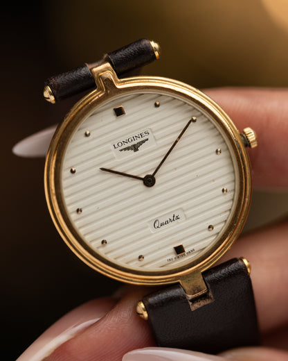 1980s Vintage Longines Ribbed Dial
