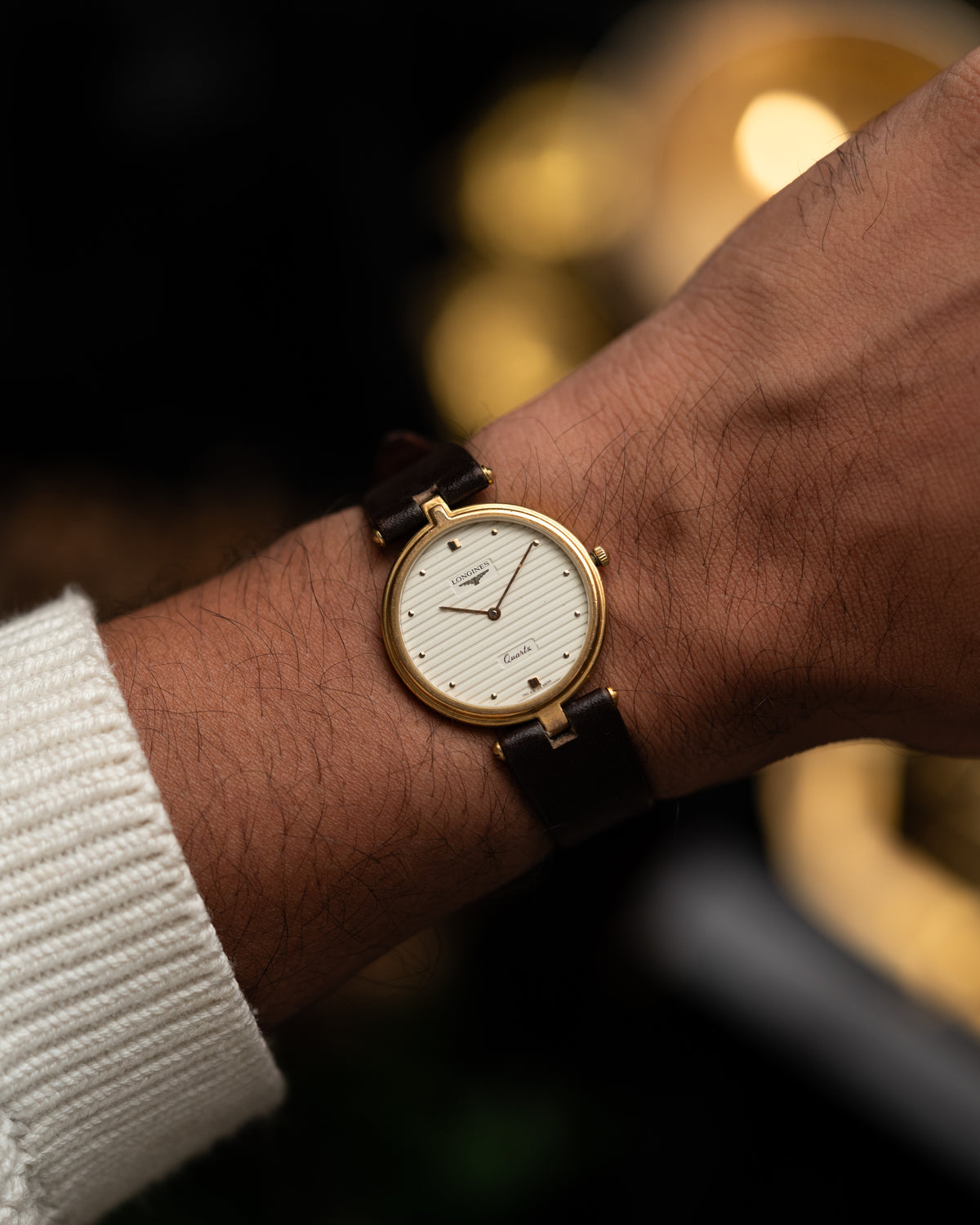 1980s Vintage Longines Ribbed Dial