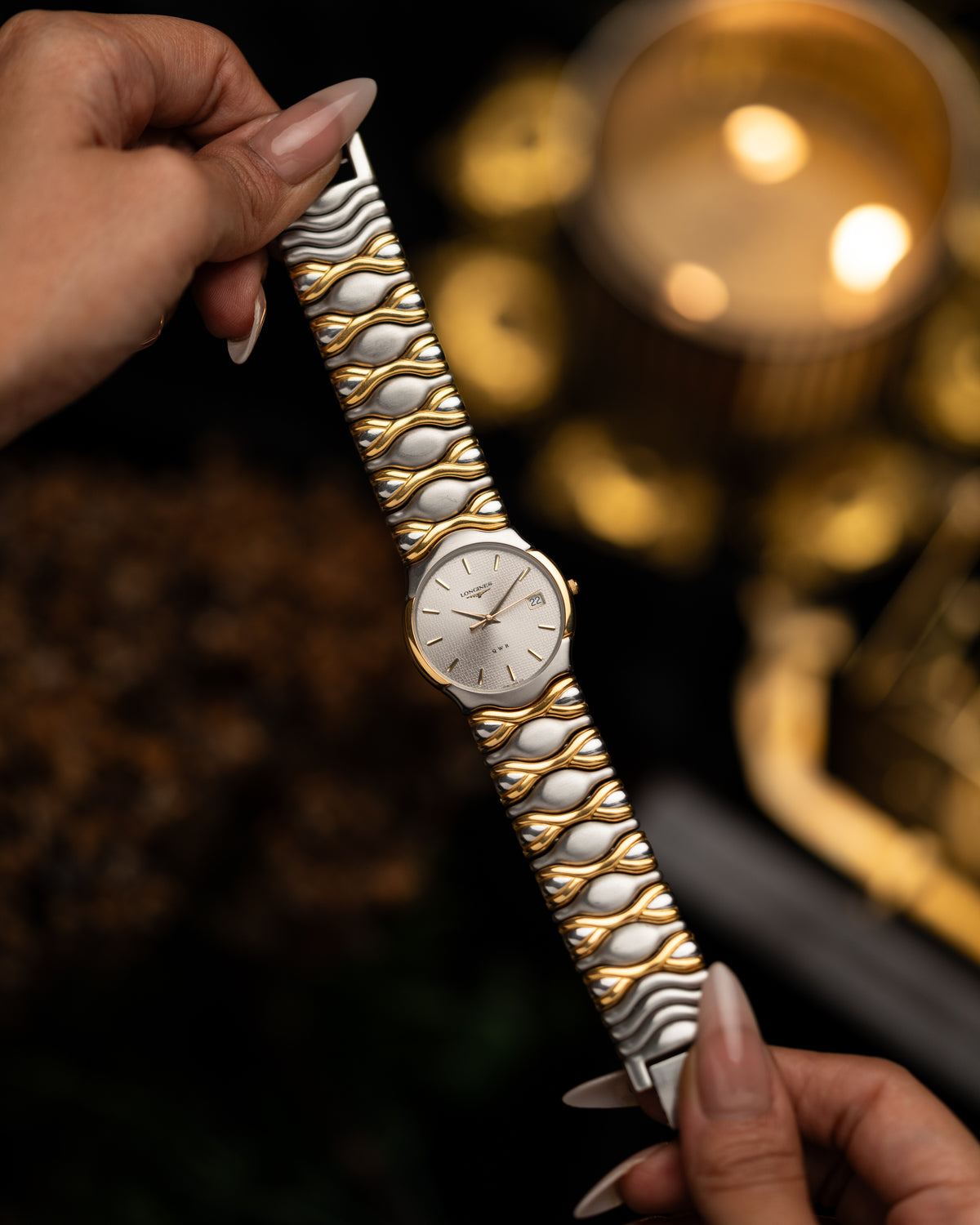 1990s Vintage Longines Wave Bracelet