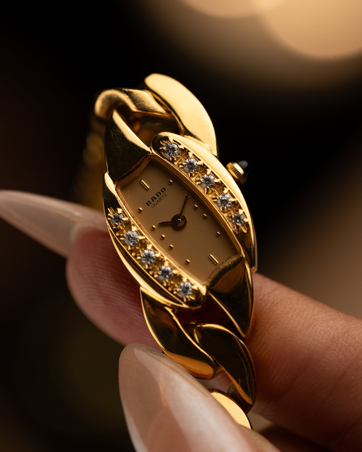1980s Rado Diamond Cuban Chain