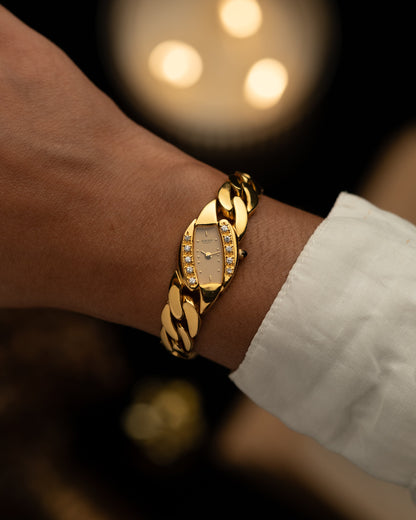 1980s Rado Diamond Cuban Chain