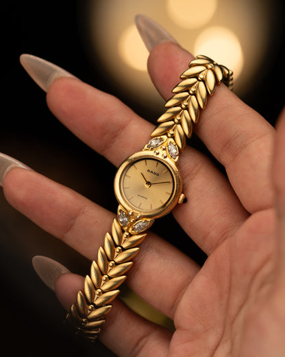 1980s Rado Gold Leaf Bracelet