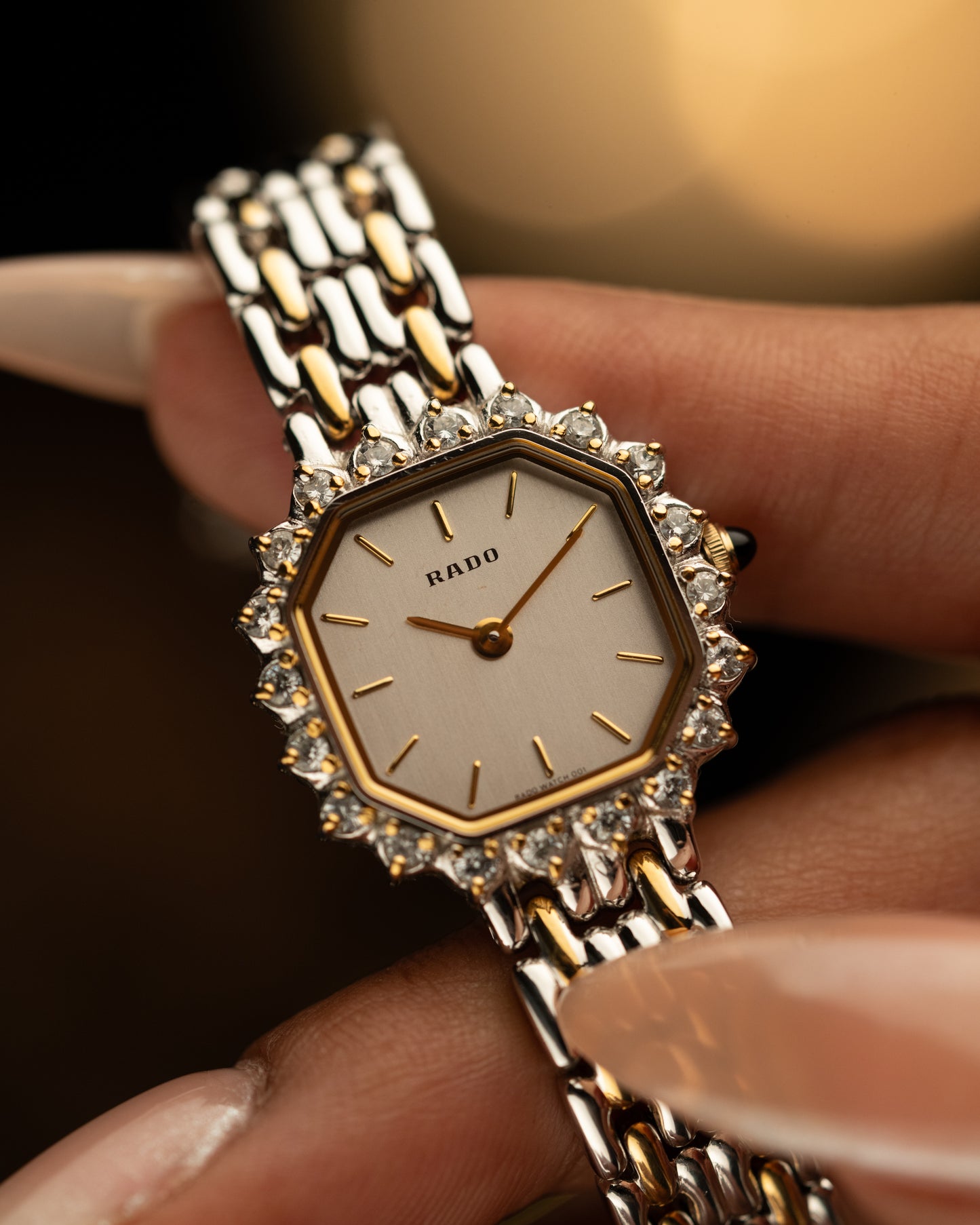 1990s Rado Diamond Bezel Hexagonal