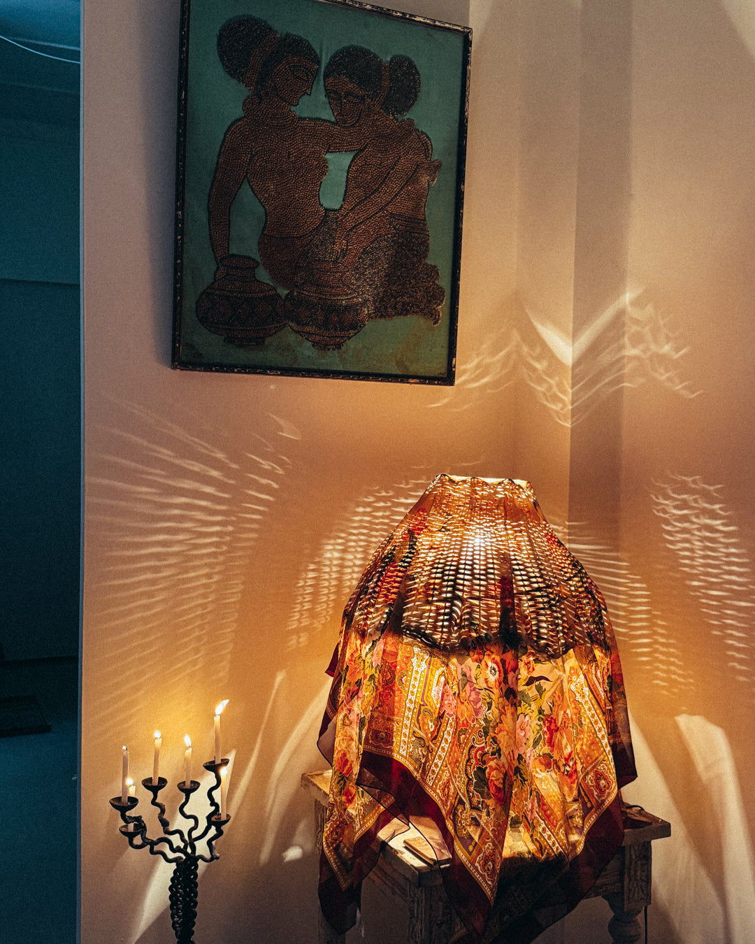 Vintage Floral Silk Scarf 90