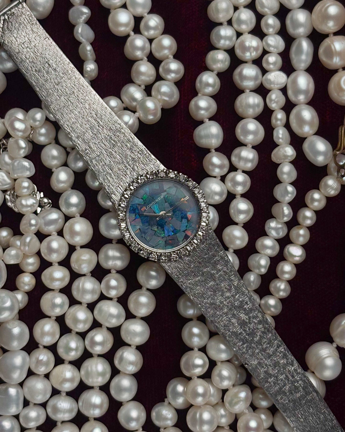 1970s Vintage Longines Mosaic Opal