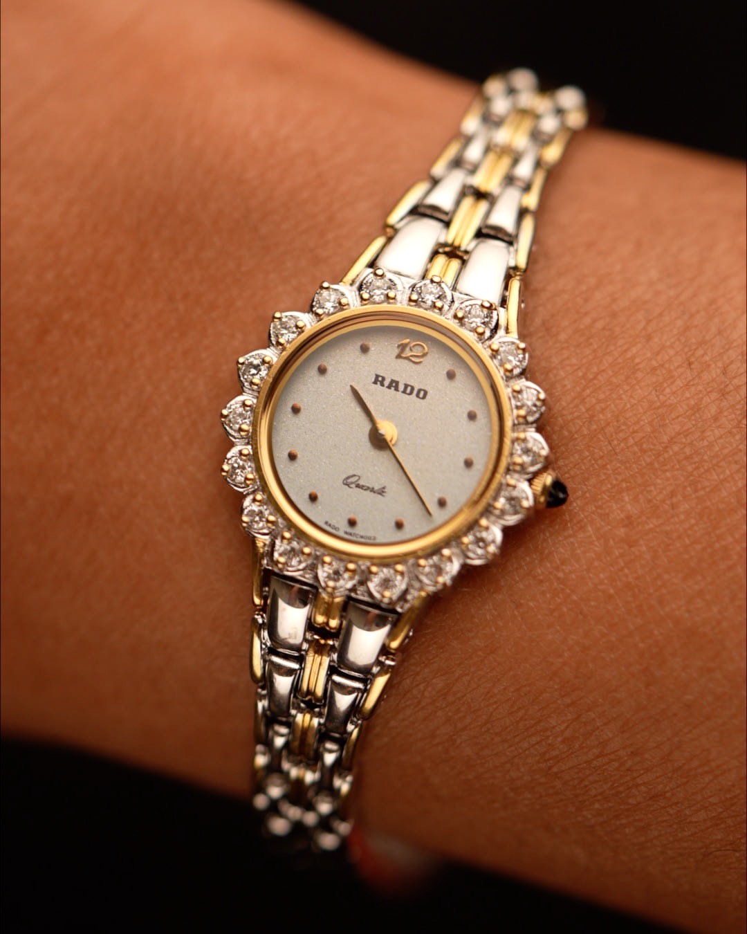 1990s Vintage Rado Diamond Bezel