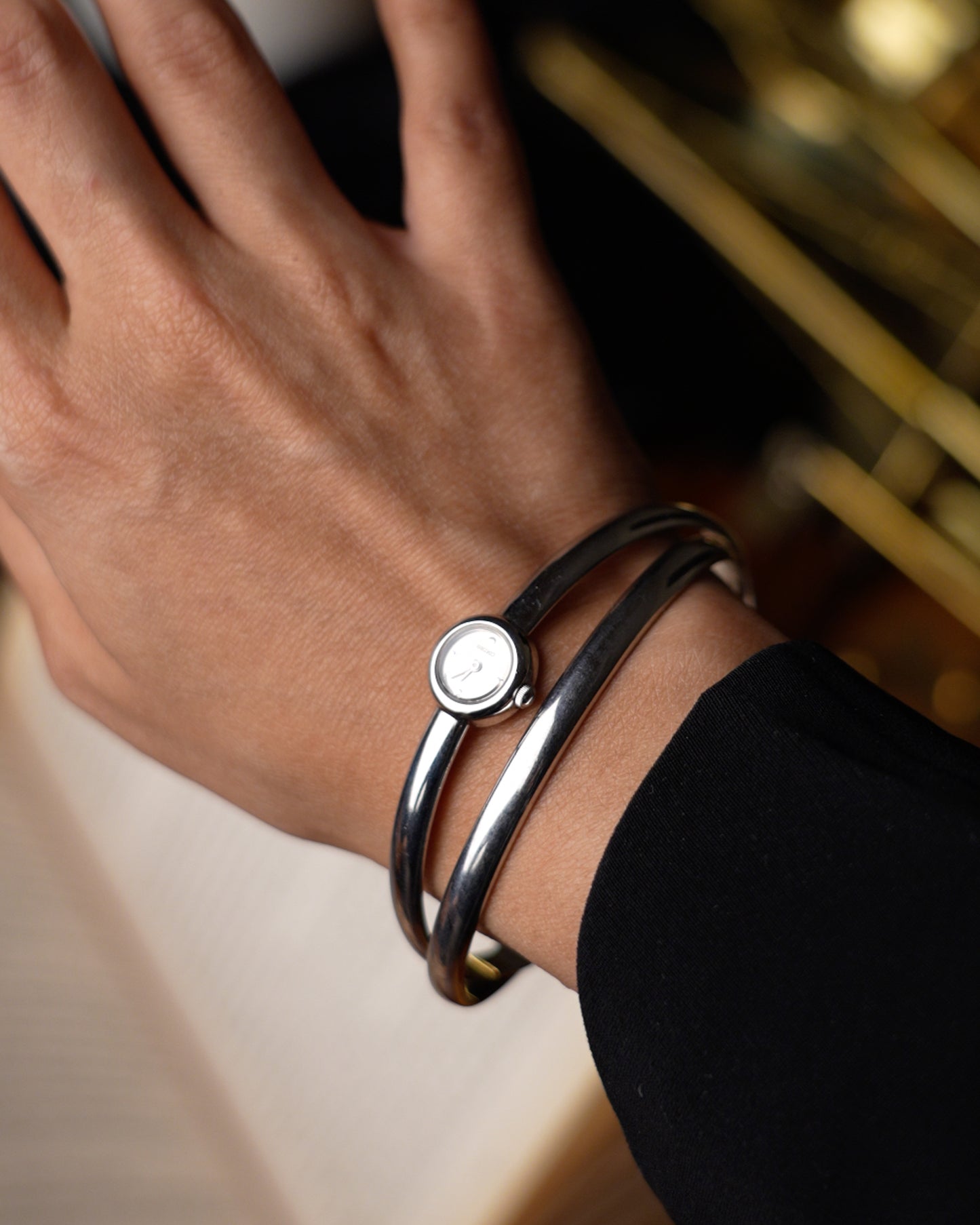 Vintage 1990s Seiko Double Bangle