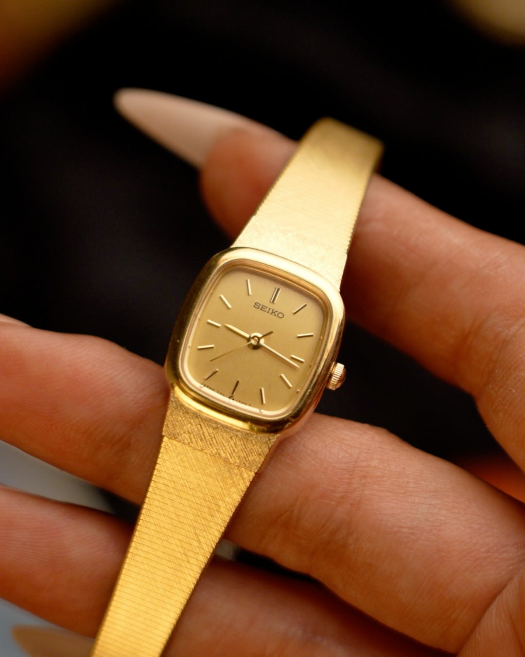 1980s Vintage Seiko Cushion Case