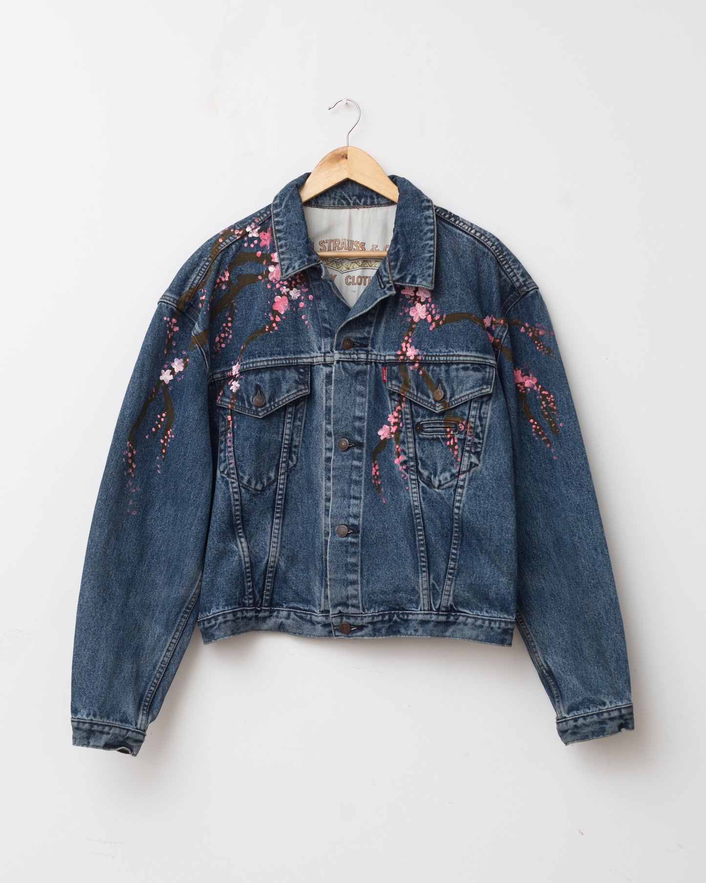 Handpainted Sakura Vintage Denim Levi’s Jacket