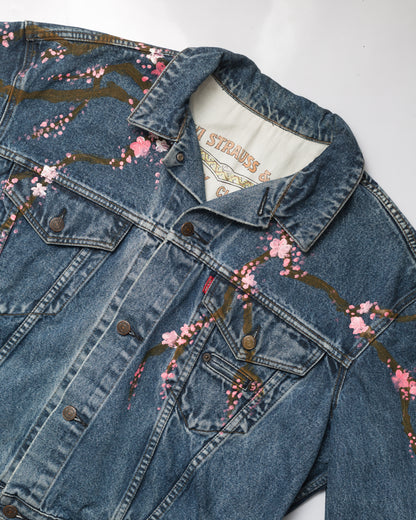 Handpainted Sakura Vintage Denim Levi’s Jacket