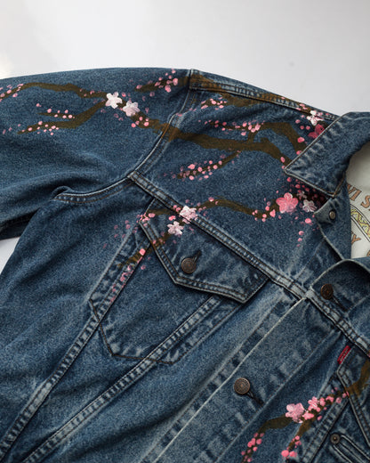 Handpainted Sakura Vintage Denim Levi’s Jacket