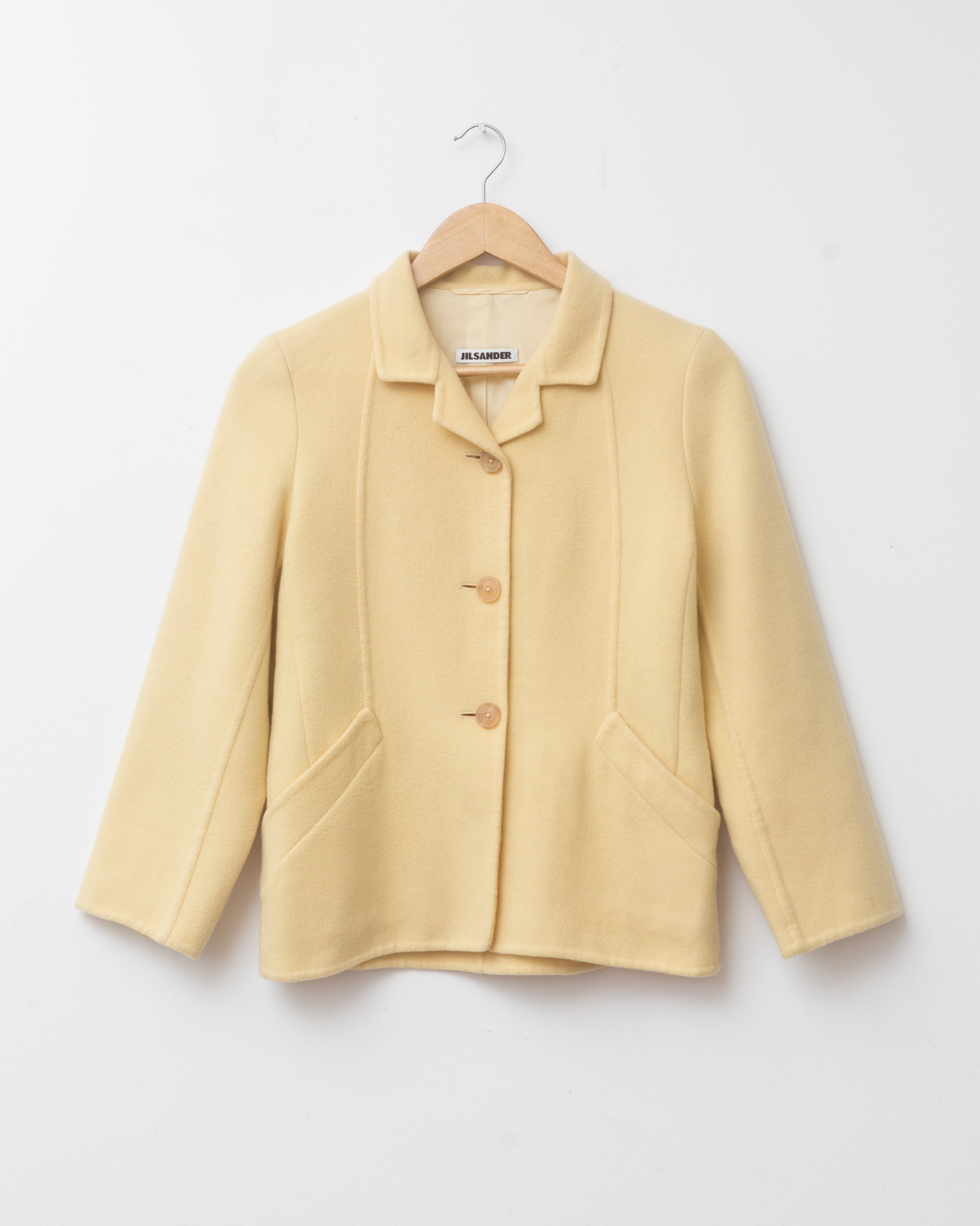 Jil Sander Butter Yellow Cashmere Jacket