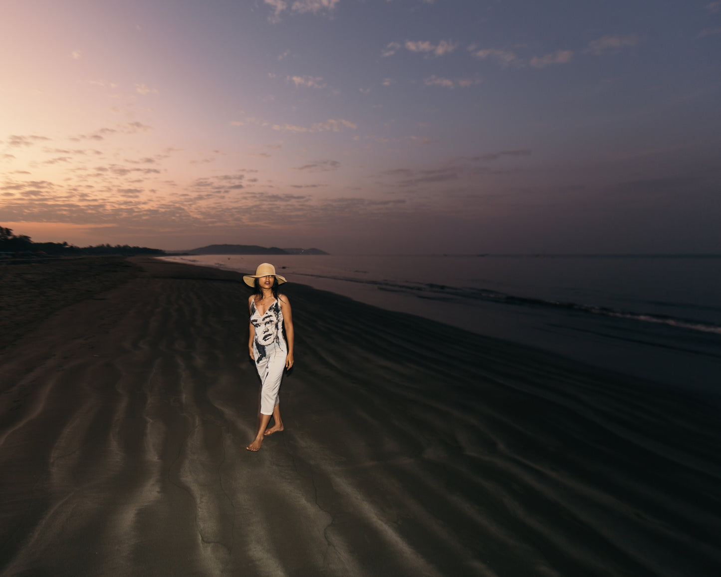 Handpainted Sheer Silk Slip Dress