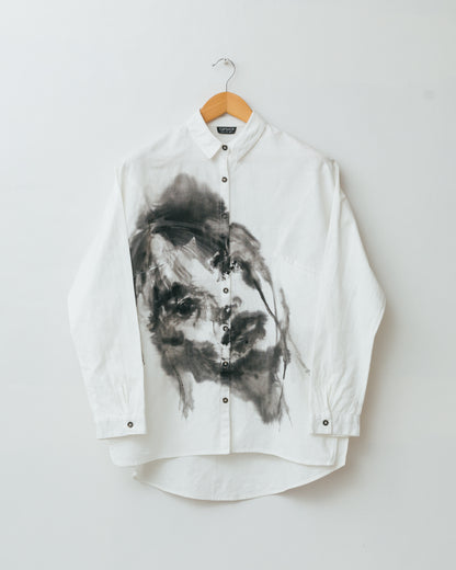 Handpainted Portrait Linen Shirt