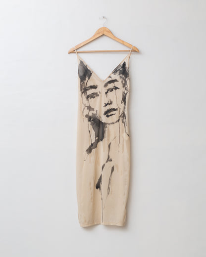 Handpainted Sheer Silk Slip Dress