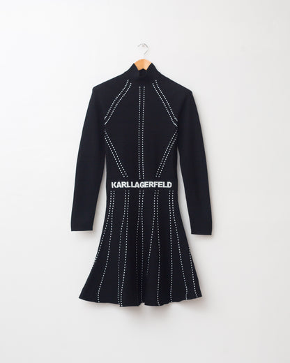 Contrast Details Knit Dress
