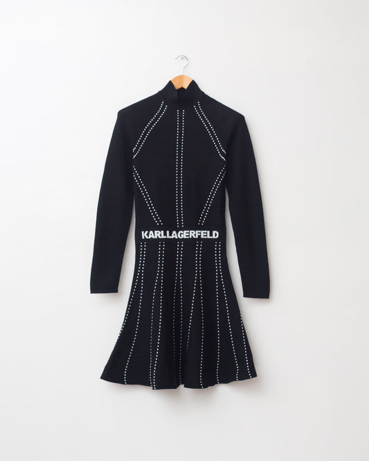 Contrast Details Knit Dress