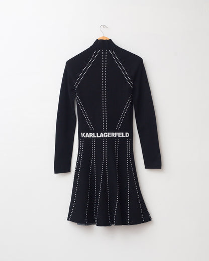 Contrast Details Knit Dress