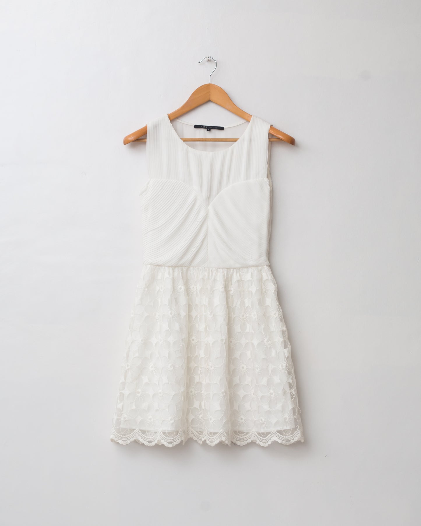 Micro Pleated Floral Lace Dress