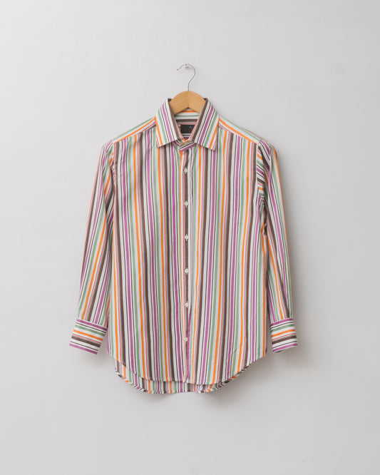 Multicoloured Pinstriped Button Down