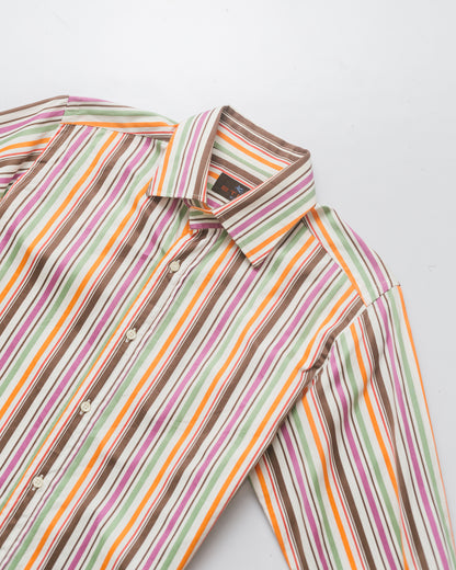 Multicoloured Pinstriped Button Down