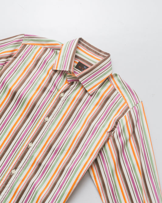 Multicoloured Pinstriped Button Down