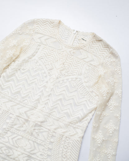 White Lace Embroidered Top