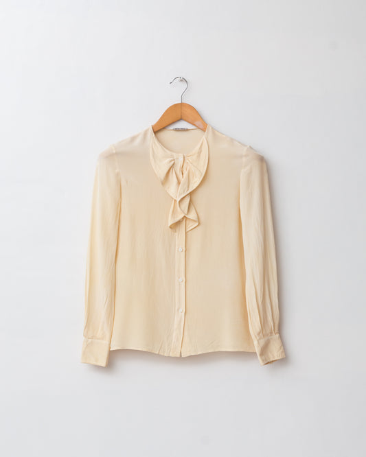 Pure Silk Ruffle Blouse