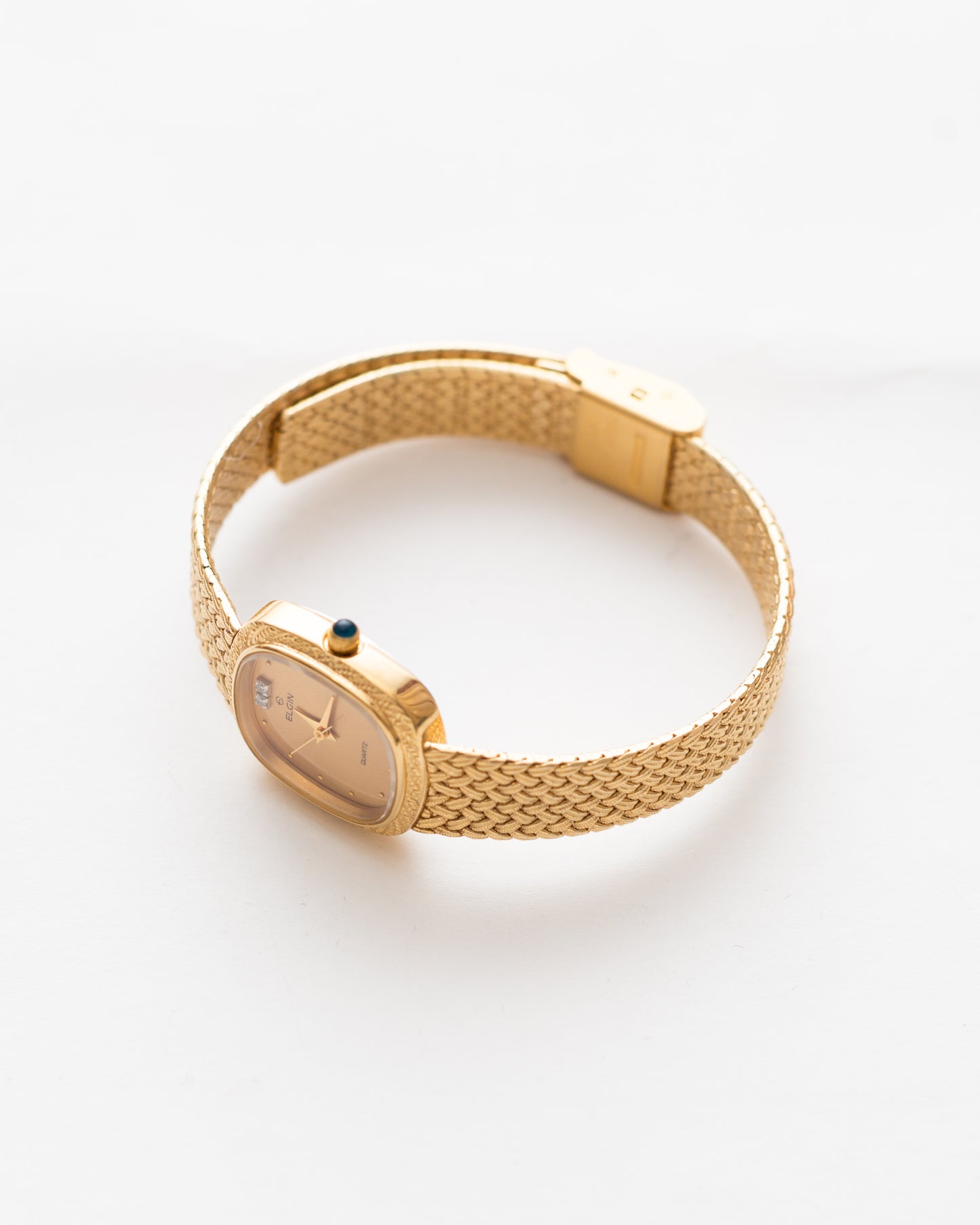 Vintage Gold Elgin with Wheatchain Bracelet