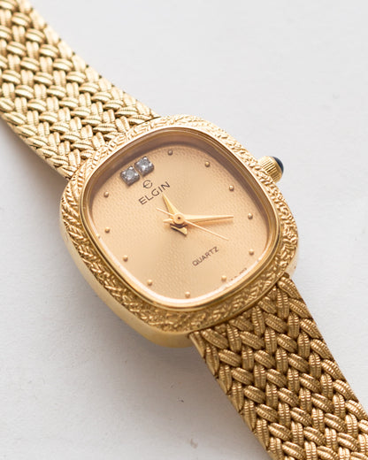 Vintage Gold Elgin with Wheatchain Bracelet