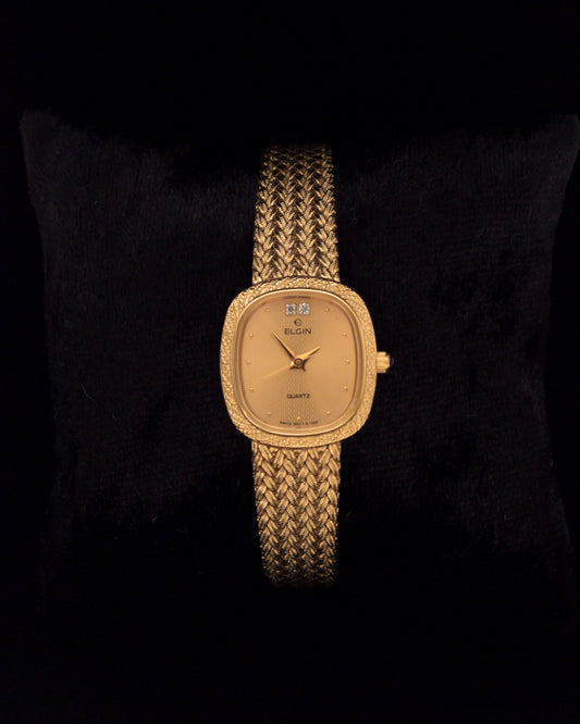 Vintage Gold Elgin with Wheatchain Bracelet