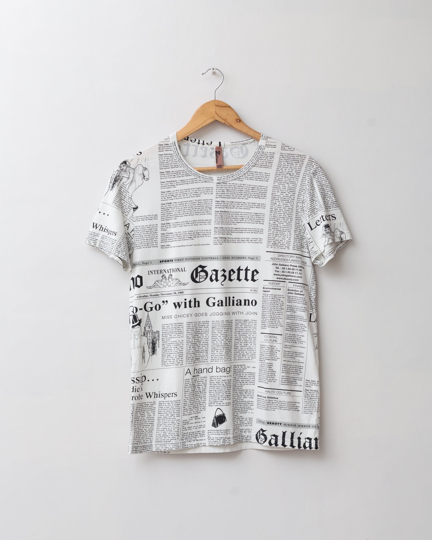 John Galliano Newspaper Print Tee