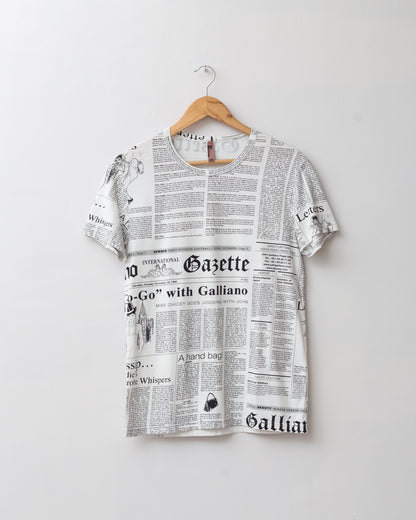John Galliano Newspaper Print Tee