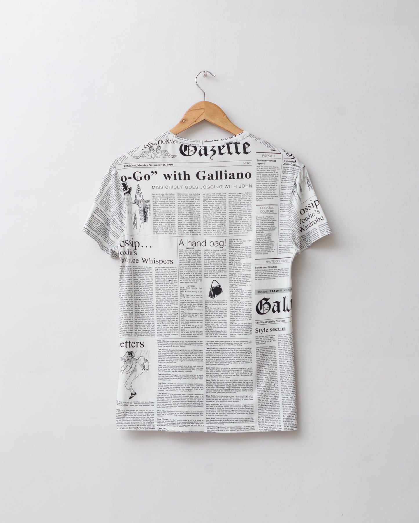 John Galliano Newspaper Print Tee
